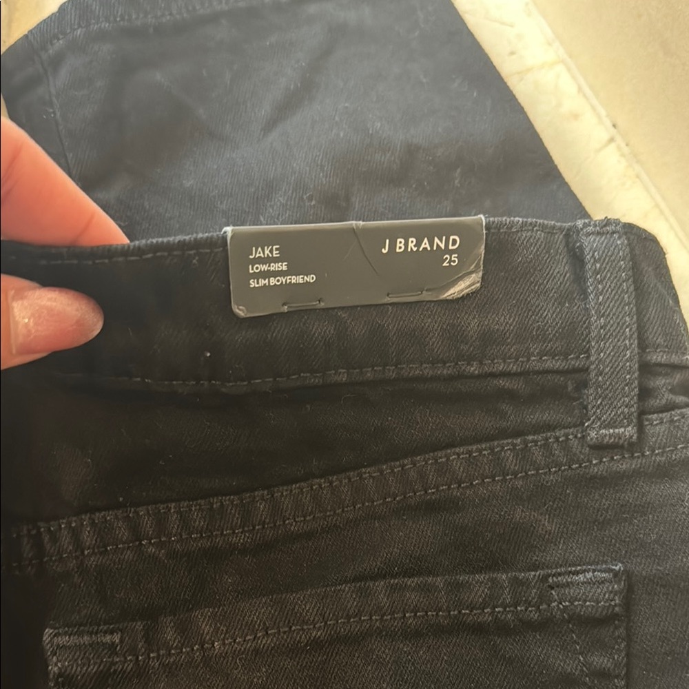 J Brand Black Slim Boyfriend Jeans